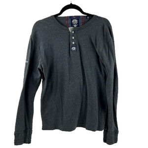 Superdry Men's Grey Long Sleeve Henley Top
